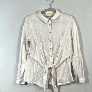 Maeve White Button Down Shirt